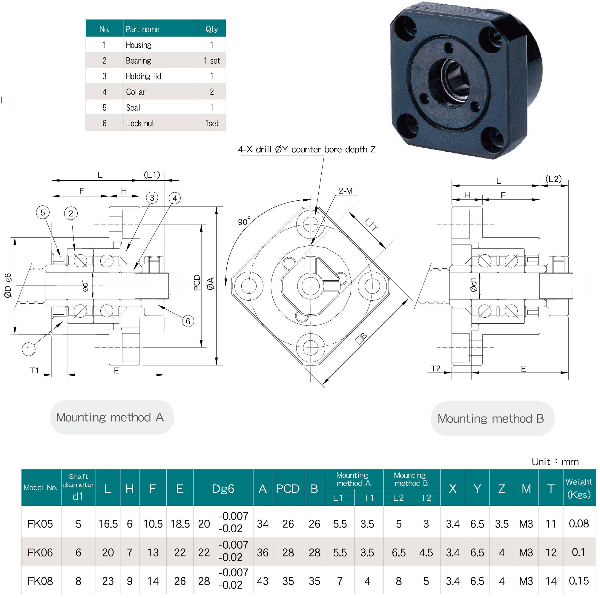 Fk Ball Screw Support Unit Taiwan Professional Ballscrew Support